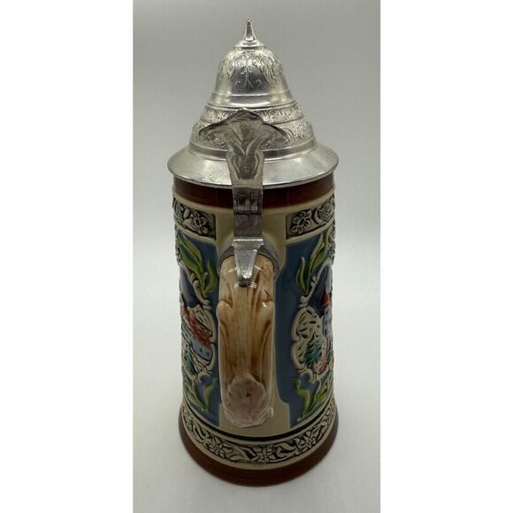 Vintage Handarbeit Staffel Stoneware Lidded‎ Beer STEIN West Germany - Picture 2 of 8